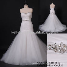 wedding dresses removable skirt of nice beading and crystal